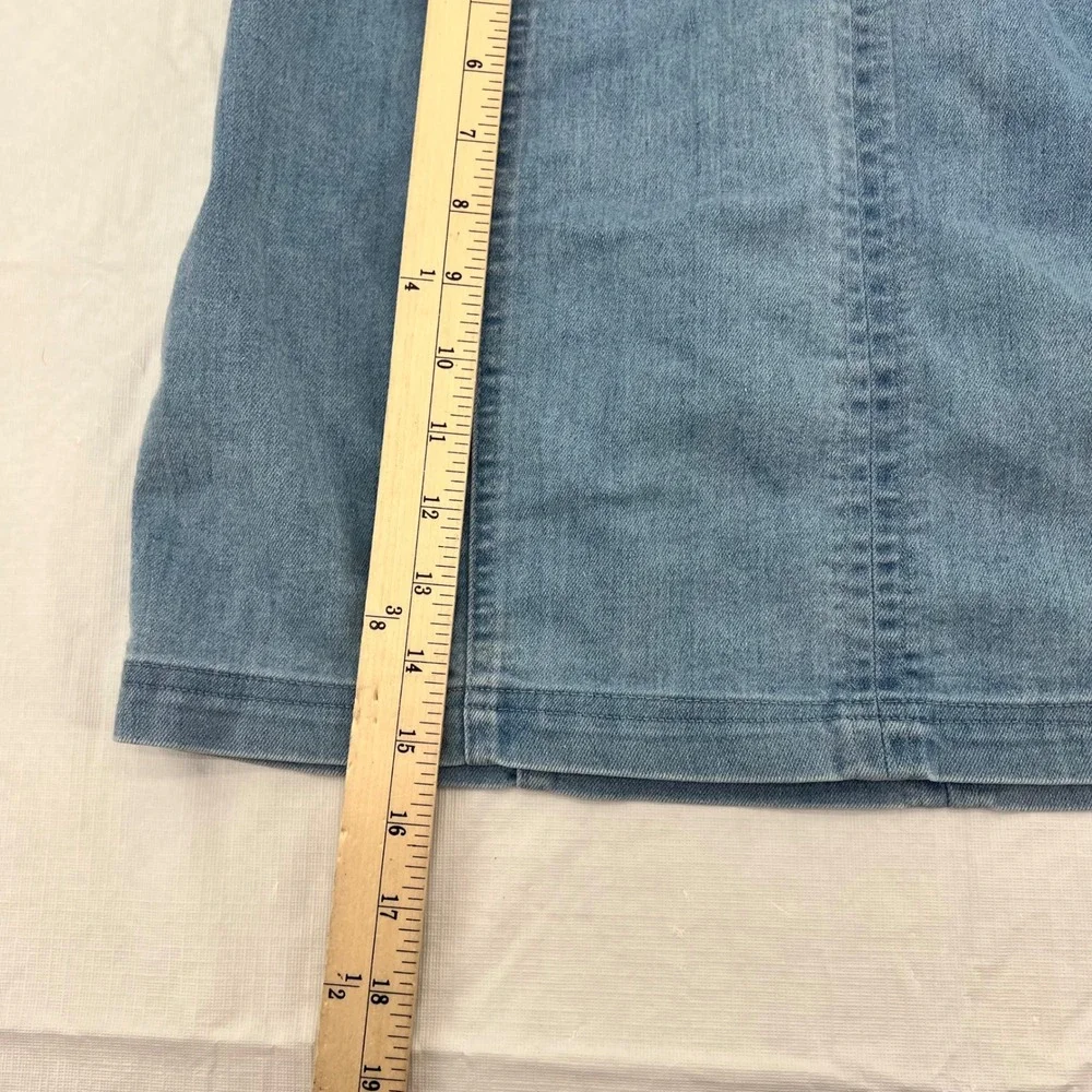 Honey Belle Womens Light Wash Denim Mini Skirt Blue A-Line Zip‎ Back 7IS4663D M